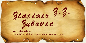 Zlatimir Zubović vizit kartica